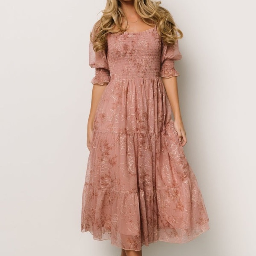 Fabian Jacquard Midi Dress - Baltic Born - Size S